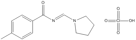 Molecular Structure of 58415-25-1 (Benzamide, 4-methyl-N-(1-pyrrolidinylmethylene)-, monoperchlorate)
